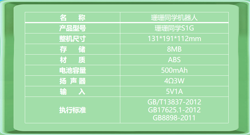 珊珊同学机器人细节